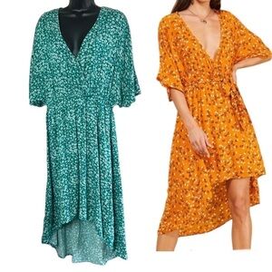 Minkpink Delicate Daze Green Floral Hi-Low Dress Size L